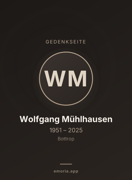 Gedenkportrait von Wolfgang Mühlhausen