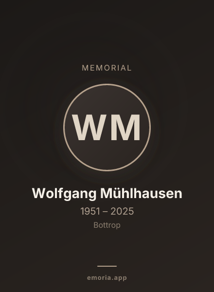 Memorial portrait of Wolfgang Mühlhausen