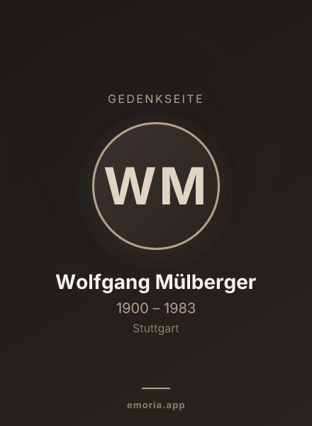 Gedenkportrait von Wolfgang Mülberger