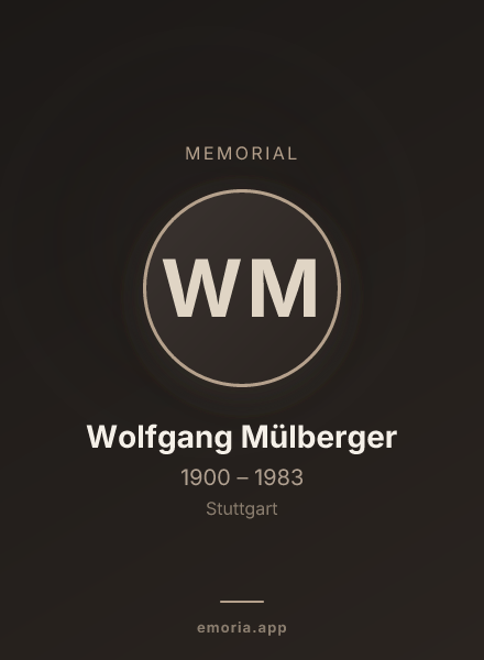 Memorial portrait of Wolfgang Mülberger