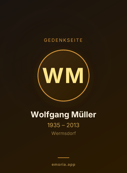 Gedenkportrait von Wolfgang Müller