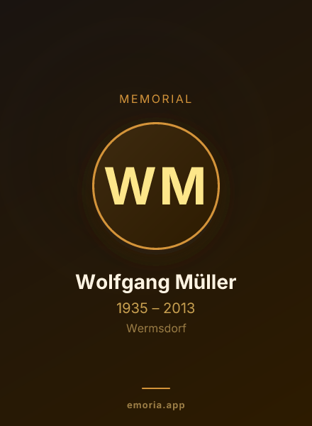 Memorial portrait of Wolfgang Müller