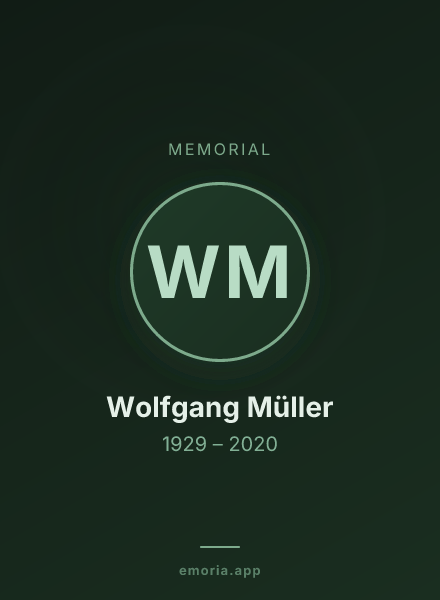 Memorial portrait of Wolfgang Müller