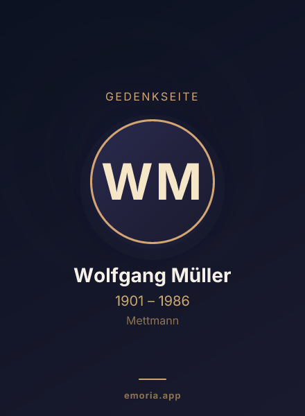 Gedenkportrait von Wolfgang Müller