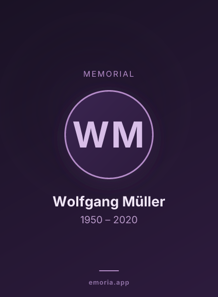Memorial portrait of Wolfgang Müller
