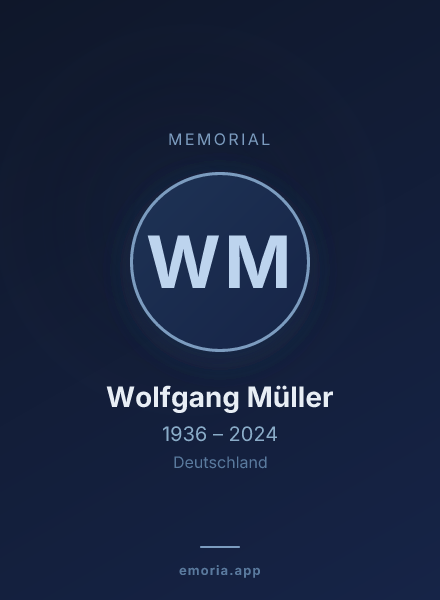 Memorial portrait of Wolfgang Müller
