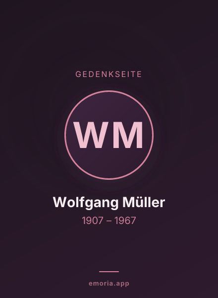 Gedenkportrait von Wolfgang Müller