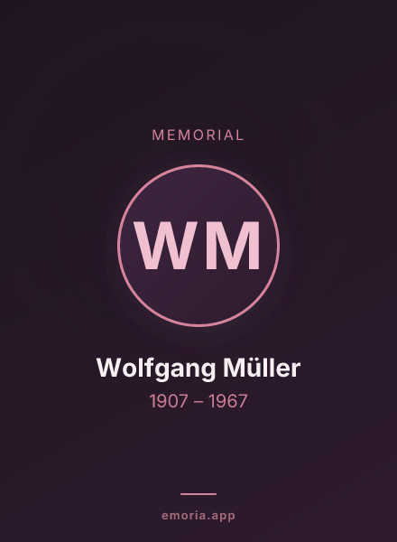 Memorial portrait of Wolfgang Müller