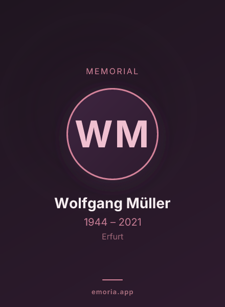 Memorial portrait of Wolfgang Müller
