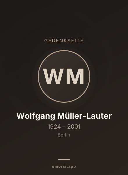 Gedenkportrait von Wolfgang Müller-Lauter