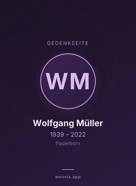 Gedenkportrait von Wolfgang Müller