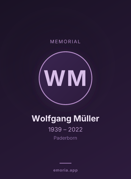 Memorial portrait of Wolfgang Müller