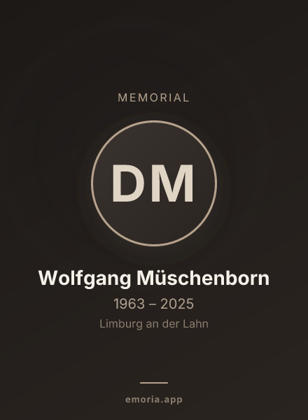 Memorial portrait of Dr. Wolfgang Müschenborn