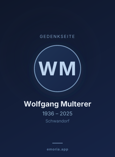 Gedenkportrait von Wolfgang Multerer