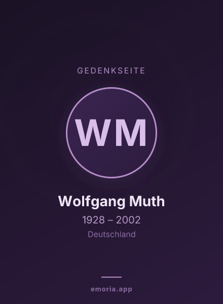 Gedenkportrait von Wolfgang Muth