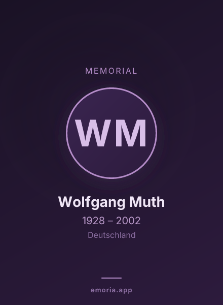 Memorial portrait of Wolfgang Muth