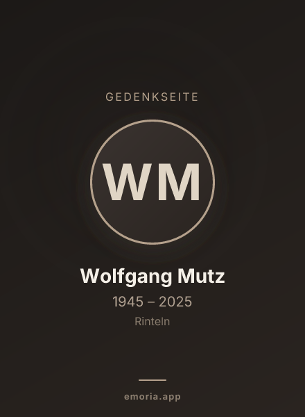 Gedenkportrait von Wolfgang Mutz
