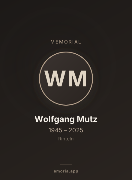 Memorial portrait of Wolfgang Mutz