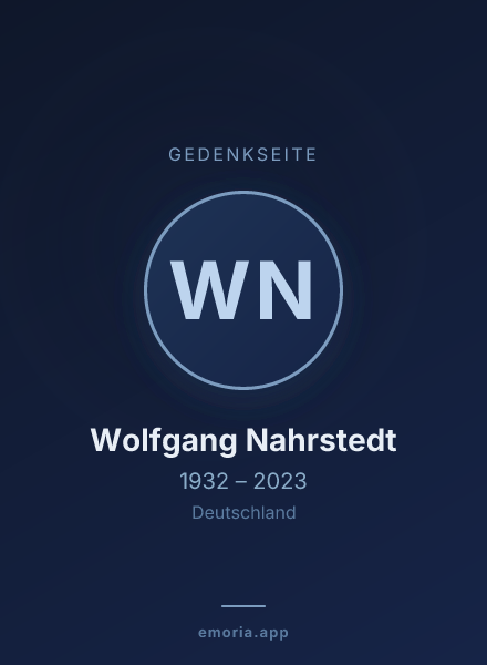 Gedenkportrait von Wolfgang Nahrstedt