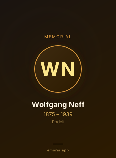 Memorial portrait of Wolfgang Neff