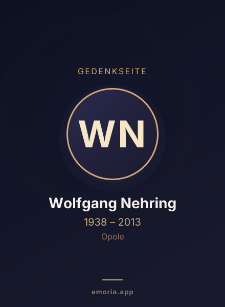 Gedenkportrait von Wolfgang Nehring