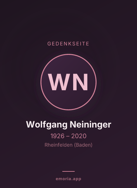 Gedenkportrait von Wolfgang Neininger