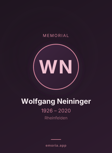 Memorial portrait of Wolfgang Neininger
