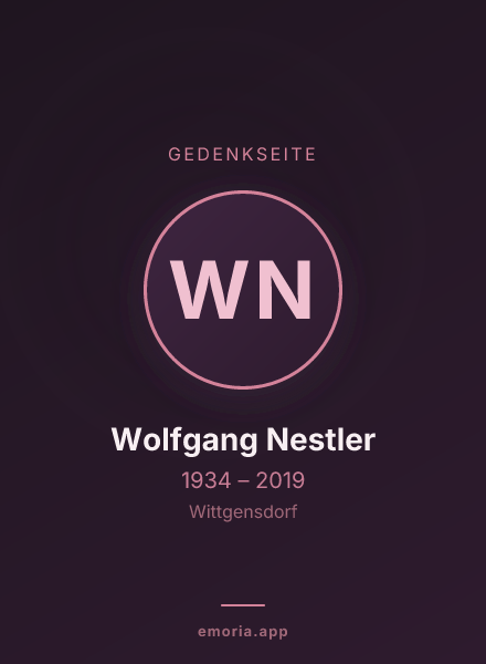 Gedenkportrait von Wolfgang Nestler