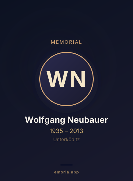 Memorial portrait of Wolfgang Neubauer