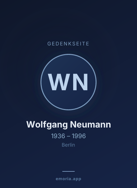 Gedenkportrait von Wolfgang Neumann