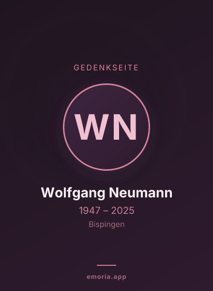 Gedenkportrait von Wolfgang Neumann