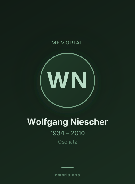 Memorial portrait of Wolfgang Niescher