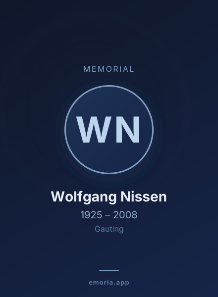 Memorial portrait of Wolfgang Nissen
