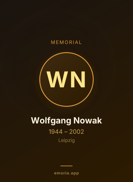 Memorial portrait of Wolfgang Nowak