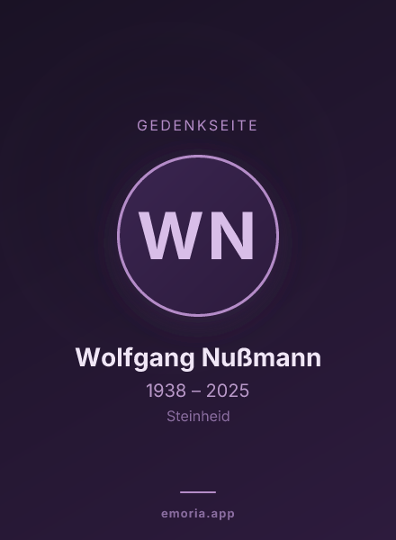 Gedenkportrait von Wolfgang Nußmann