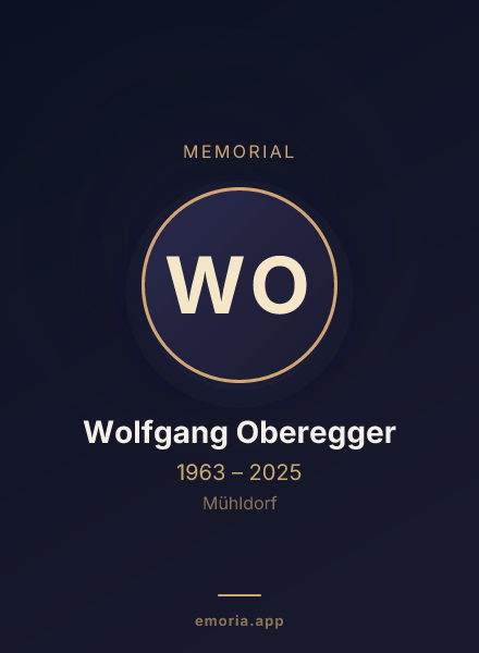 Memorial portrait of Wolfgang Oberegger