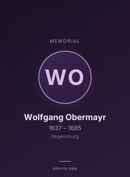 Memorial portrait of Wolfgang Obermayr