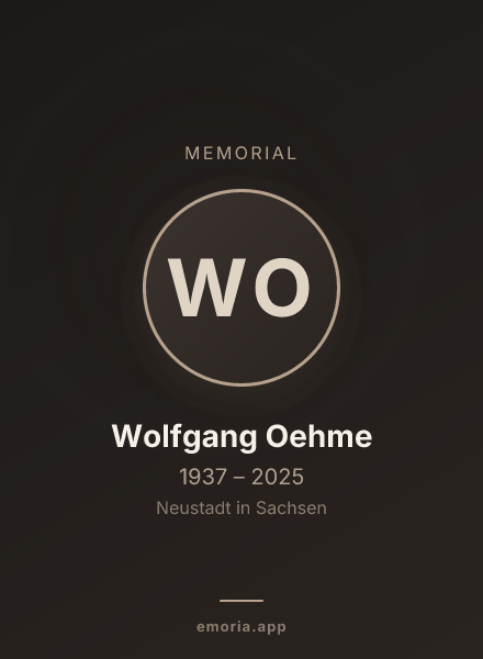 Memorial portrait of Wolfgang Oehme