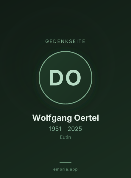 Gedenkportrait von Dr. med. Wolfgang Oertel