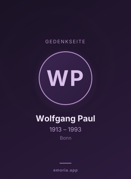 Gedenkportrait von Wolfgang Paul