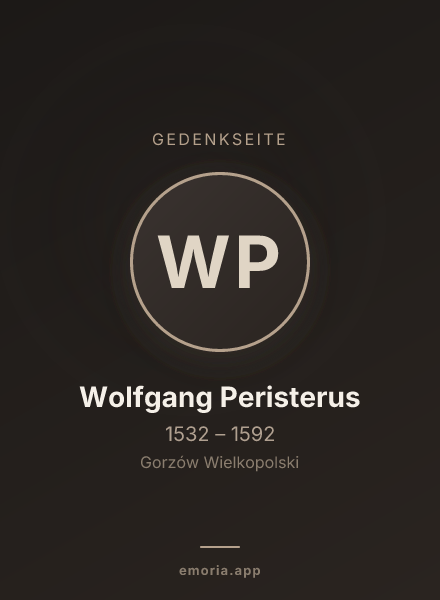 Gedenkportrait von Wolfgang Peristerus
