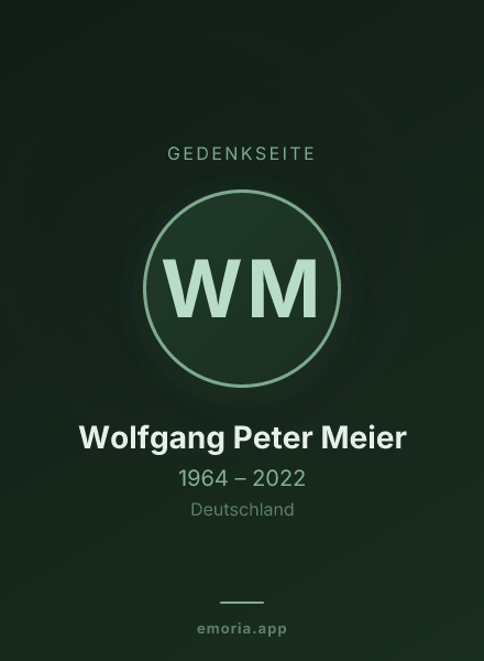 Gedenkportrait von Wolfgang Peter Meier