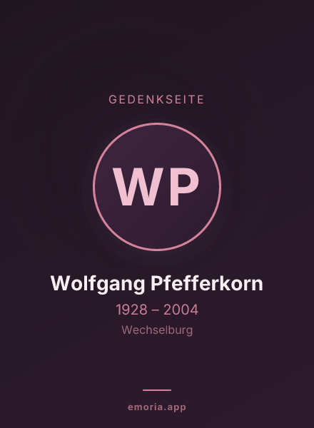 Gedenkportrait von Wolfgang Pfefferkorn
