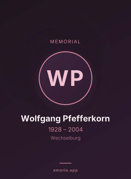 Memorial portrait of Wolfgang Pfefferkorn