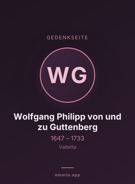 Gedenkportrait von Wolfgang Philipp von und zu Guttenberg