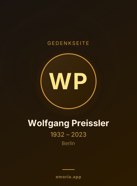 Gedenkportrait von Wolfgang Preissler