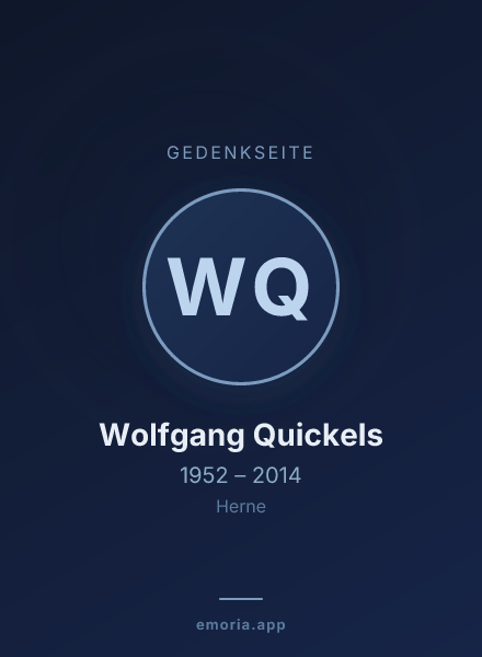 Gedenkportrait von Wolfgang Quickels