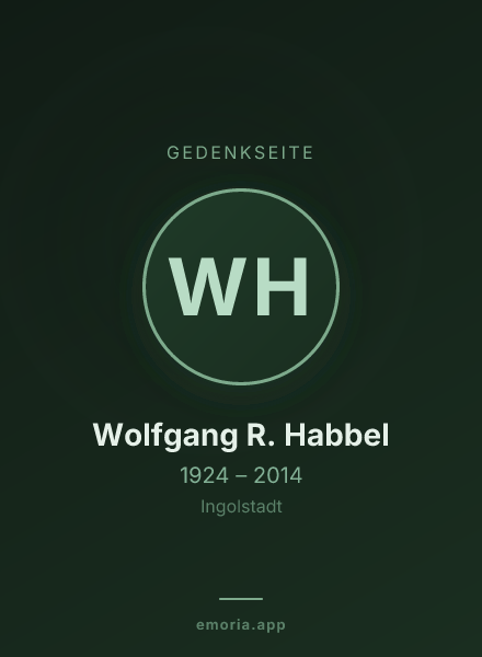 Gedenkportrait von Wolfgang R. Habbel
