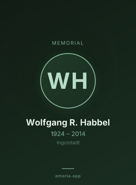 Memorial portrait of Wolfgang R. Habbel