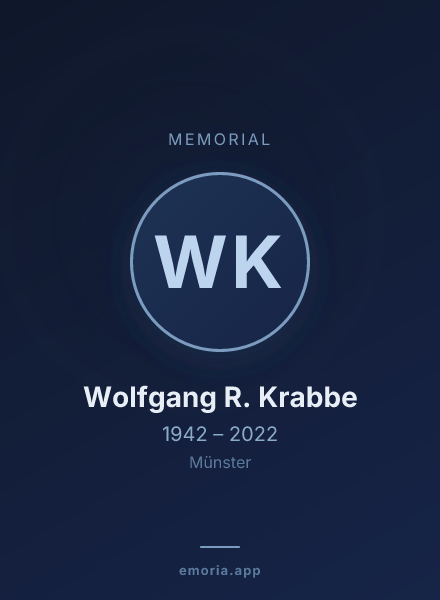 Memorial portrait of Wolfgang R. Krabbe
